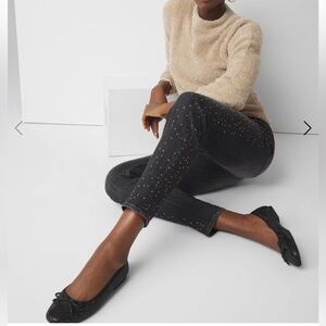 WHBM High-Rise Embellished Slim Ankle Jeans, Size 00, NWT